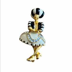 𝅺ENAMEL & rhinestone sultan brooch